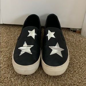 Steve Madden Silver Star Platform Slip Ons